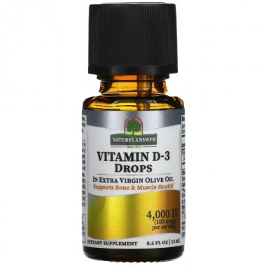 Витамин D Nature's Answer Vitamin D-3 Drops 4000 IU 15 ml /240 servings/