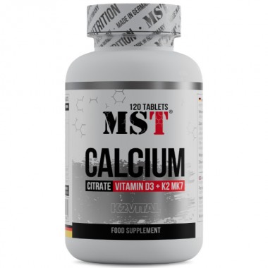 Витаминно-минеральный комплекс для спорта MST Nutrition Calcium Citrate + Vitamin D3 + K2 MK7 120 Tabs