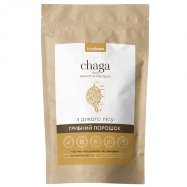 Грибной комплекс Fungipapa Чага (Inonotus obliquus) - грибной порошок 60 г /30 порций/ Грибной комплекс Fungipapa Чага (Inonotus obliquus) - грибной порошок 60 г /30 порций/