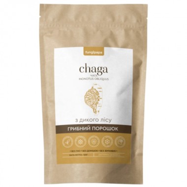 Грибной комплекс Fungipapa Чага (Inonotus obliquus) - грибной порошок 120 г /60 порций/ Грибной комплекс Fungipapa Чага (Inonotus obliquus) - грибной порошок 120 г /60 порций/