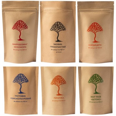 Грибной комплекс Дедушка Мухомор Набор “Супер человек” (5 видов грибов + Сбор трав 