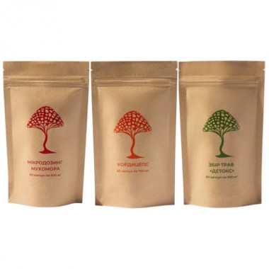 Грибной комплекс Дедушка Мухомор Набор “Фитнес” (2 вида грибов + Сбор трав 