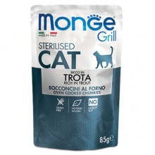 Влажный корм для котов Monge Cat GRILL Wet Sterilised форель 0,085 Кг