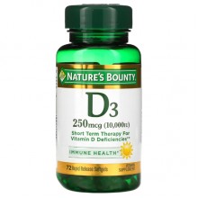Витамин D Nature's Bounty Vitamin D Rapid Release 10000 IU 250 mcg 72 Softgels