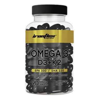 Омега для спорта IronFlex Omega 3 D3+K2 90 Caps Омега для спорта IronFlex Omega 3 D3+K2 90 Caps