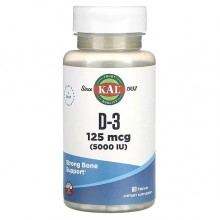 Витамин D KAL Vitamin D-3 5000 IU 125 mcg 60 Tabs Витамин D KAL Vitamin D-3 5000 IU 125 mcg 60 Tabs