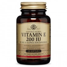 Витамин E Solgar Natural Vitamin E, 200 IU, Pure d-Alpha Tocopherol 100 Softgels