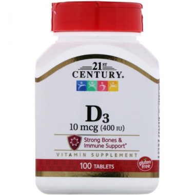 Витамин D 21st Century D3 400 IU 100 Tabs