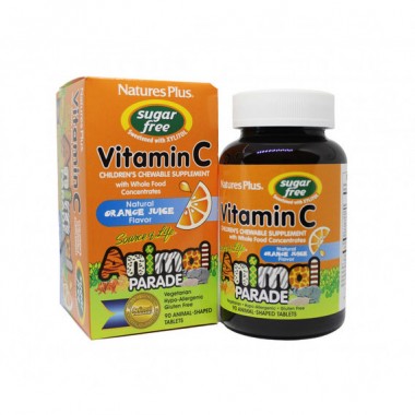 Витамин C Nature's Plus Animal Parade, Vitamin C sugar free 90 Chewable Tabs Orange