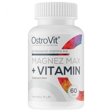Микроэлемент Магний для спорта OstroVit Magnez Max + Vitamin 60 Tabs Микроэлемент Магний для спорта OstroVit Magnez Max + Vitamin 60 Tabs