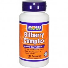 Комплекс для профилактики зрения NOW Foods Bilberry Complex 80 mg 100 Caps