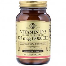 Витамин D Solgar Vitamin D3 (Cholecalciferol) 5000 IU 120 Veg Caps Витамин D Solgar Vitamin D3 (Cholecalciferol) 5000 IU 120 Veg Caps