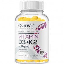 Витамин D3+K2 для спорта OstroVit Vitamin D3 + K2 90 Softgels