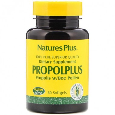 Натуральная добавка для иммунитета Nature's Plus Propolplus Propolis w/Bee Pollen 60 Softgels
