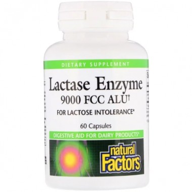 Лактаза Natural Factors Lactase Enzyme 9000 FCC ALU 60 Caps NFS-01740