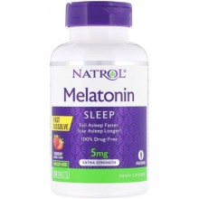 Мелатонин для сна Natrol Melatonin Fast Dissolve, Extra Strength 5 mg 150 Tabs Strawberry NTL-07144