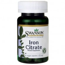 Микроэлемент Железо Swanson Iron citrate 25 mg 60 Veg Caps SWA-11377