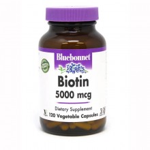 Биотин Bluebonnet Nutrition Biotin 5000 mcg 120 Veg Caps BLB0448