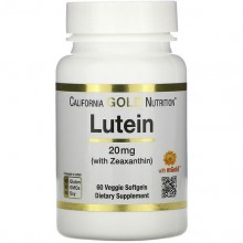 Лютеин California Gold Nutrition Lutein with Zeaxanthin 20 mg 60 Veg Softgels CGN-01408
