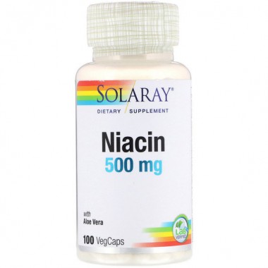 Ниацин Solaray Niacin 500 mg 100 Veg Caps SOR04363