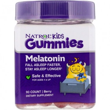 Мелатонин для сна Natrol Kids, Melatonin, Ages 4 And Up 90 Chewable Tabs Berry NTL-07530