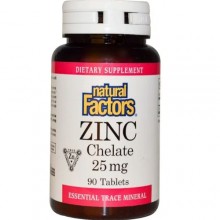Микроэлемент Цинк Natural Factors Zinc Chelate 25 mg 90 Tabs
