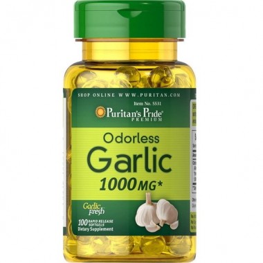 Чеснок Puritan's Pride Odorless Garlic 1000 mg 100 Softgels