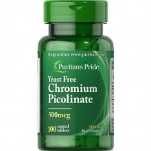 Микроэлемент Хром Puritan's Pride Chromium Picolinate Yeast Free 500 mcg 100 Tabs Микроэлемент Хром Puritan's Pride Chromium Picolinate Yeast Free 500 mcg 100 Tabs