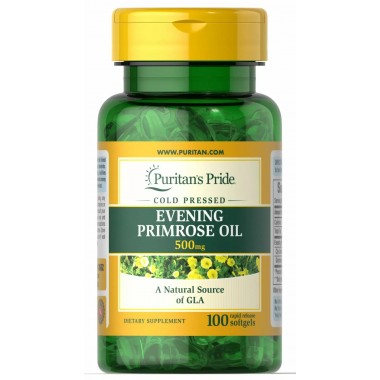 Олія вечірньої примули Puritan's Pride Evening Primrose Oil 500 MG With GLA 100 Softgels