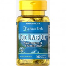 Жир із печінки тріски Puritan's Pride Cod Liver Oil 415 mg 100 Softgels