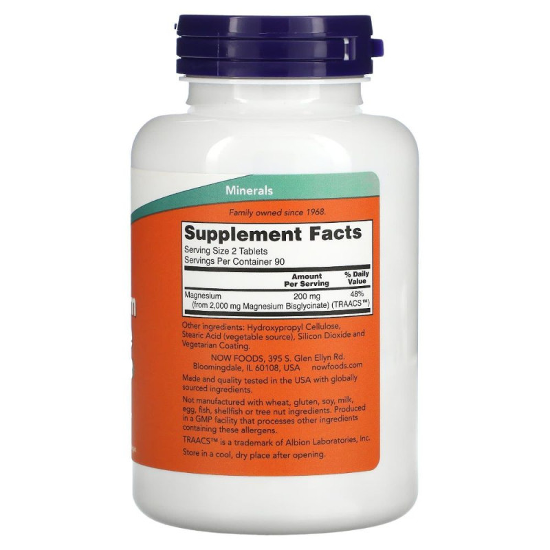 Мікроелемент Магній NOW Foods Magnesium Glycinate 180 Tabs