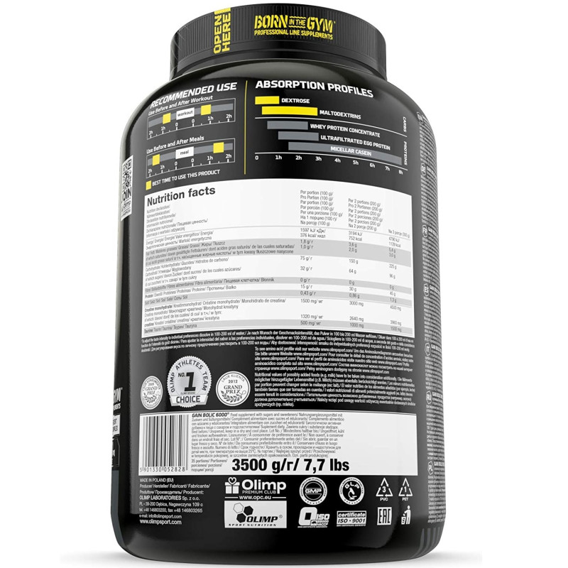 Гейнер Olimp Nutrition Gain Bolic 6000 3500 g /35 servings/ Strawberry