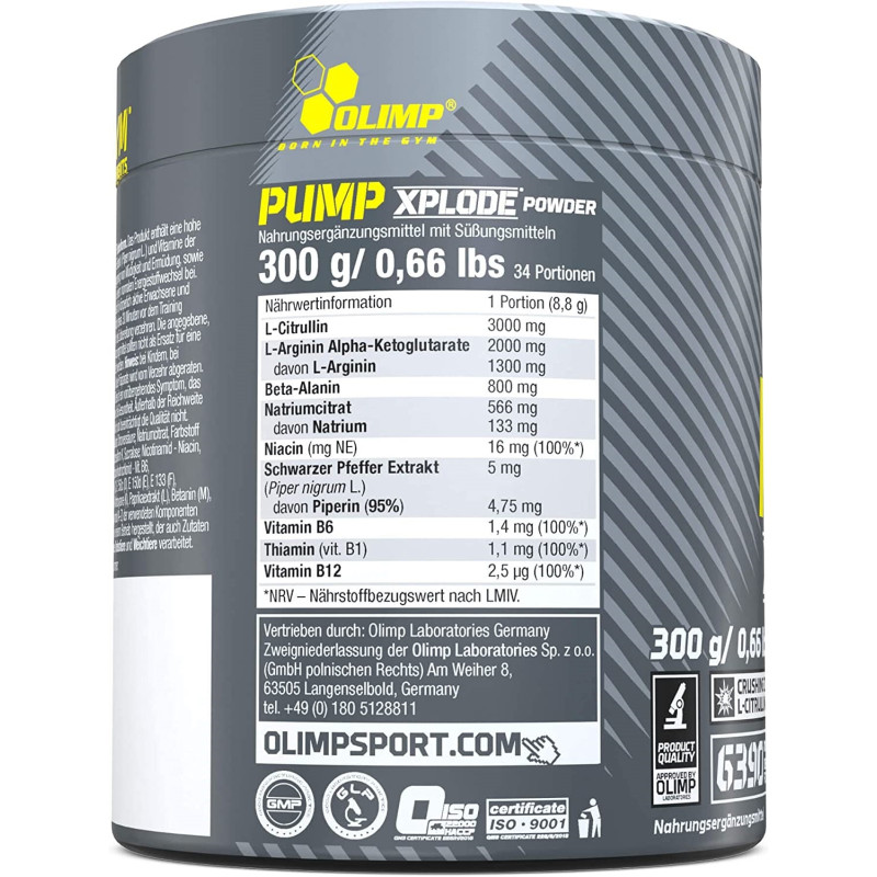 Комплекс до тренування Olimp Nutrition Pump Xplode Powder 300 g /33 servings/ Fruit Punch