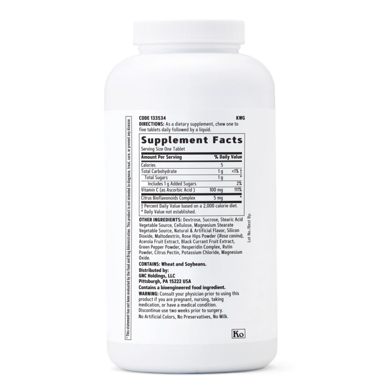 Вітамін C GNC Chewable C 100 mg 360 Veg Tabs Berries