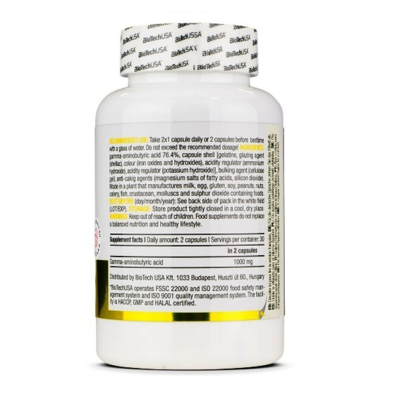 Амінокомплекс для спорту BioTechUSA GABA 60 Caps