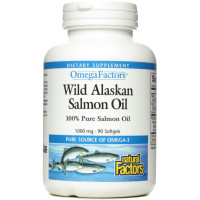 Жир лосося Natural Factors Omega Factors Wild Alaskan Salmon Oil 1000 mg 90 Softgels