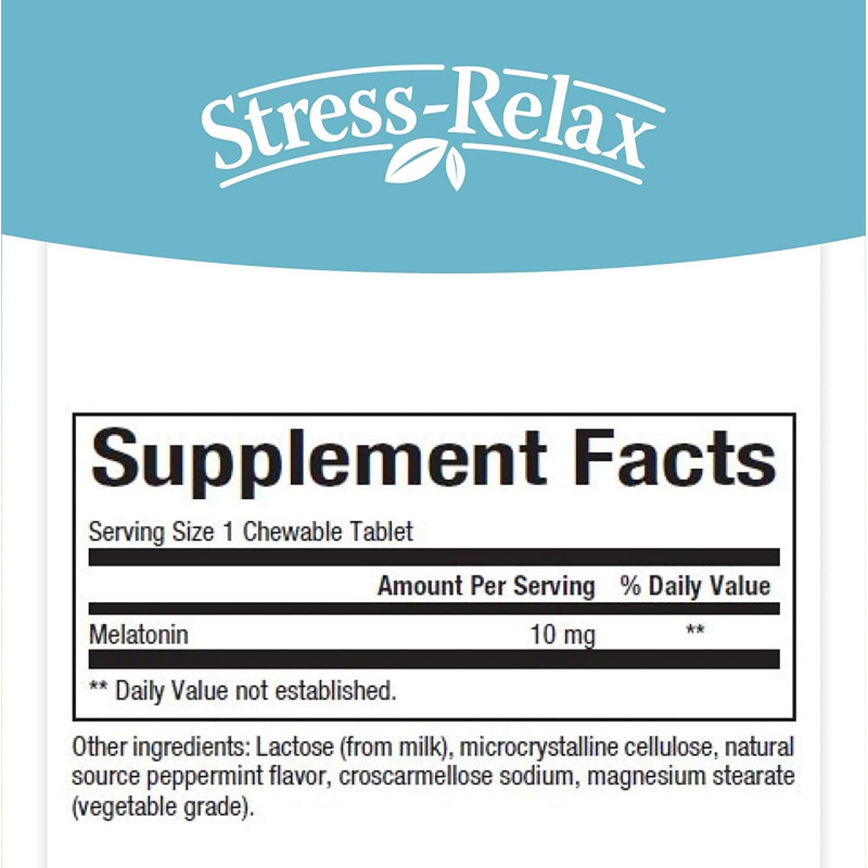 Мелатонін для сну Natural Factors Stress-Relax Melatonin 10 mg 60 Chewable Tabs