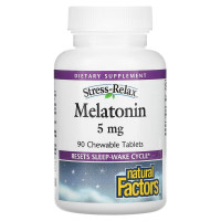 Мелатонін для сну Natural Factors Stress-Relax Melatonin 5 mg 90 Chewable Tabs