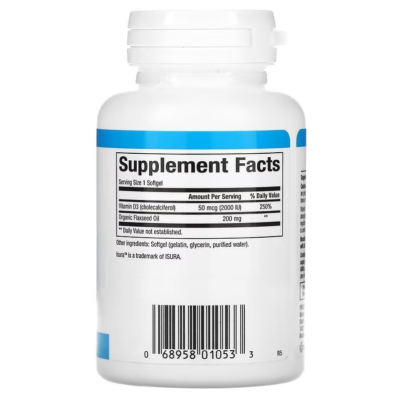 Витамин D Natural Factors Vitamin D3 2000 IU 50 mcg 120 Softgels