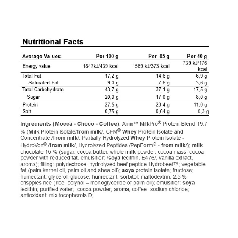 Протеїновий батончик Amix Nutrition Exclusive Protein Bar 85 g Mocha Chocolate Coffee