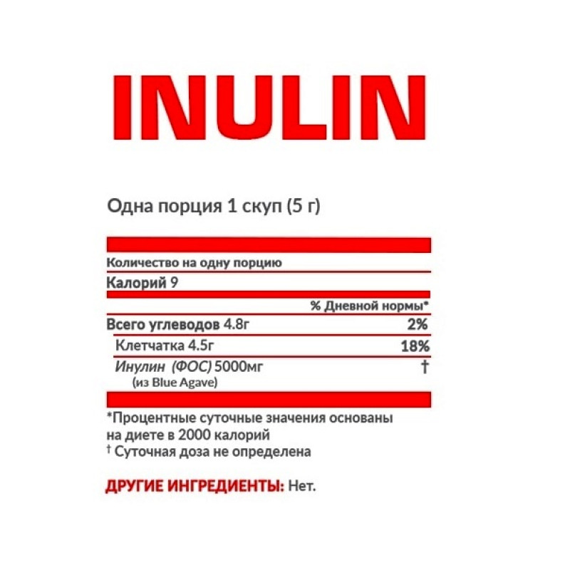 Ензими для спорту Nosorog Nutrition Inulin 200 g /40 servings/ Pure