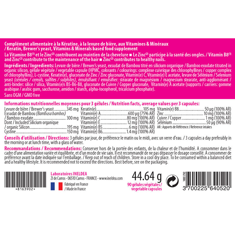 Комплекс для шкіри, волосся, нігтів INELDEA SANTE NATURELLE KERAFORCE® 90 Caps