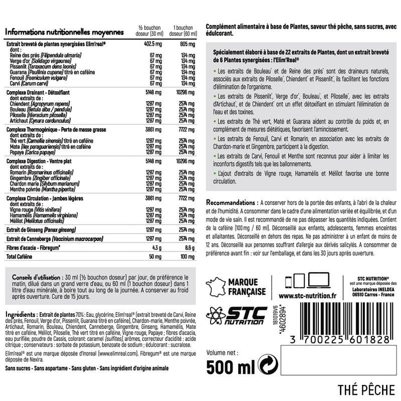 Комплексный жиросжигатель STC NUTRITION DRAINAXYL ® 500 ml /16 servings/ Peach Tea