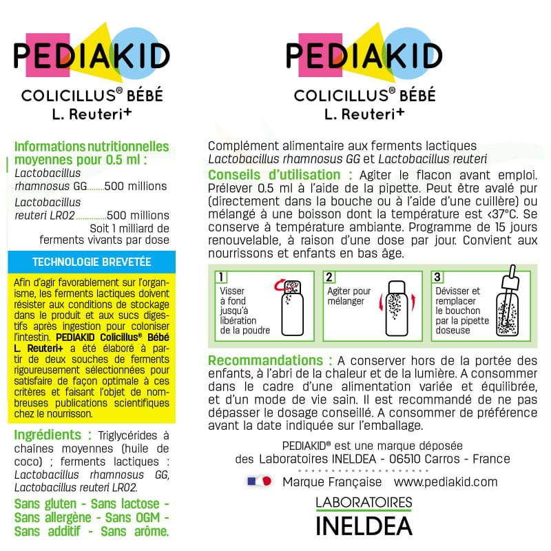 Комплекс для профілактики травлення у дітей Pediakid Colicillus® Bebe L. Reuteri + 8 ml /16 servings/