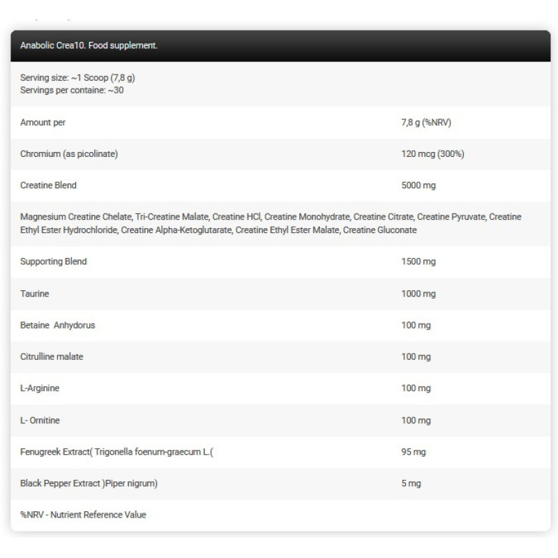 Креатин комплекс Kevin Levrone Anabolic Crea10 207 g /26 servings/ Exotic