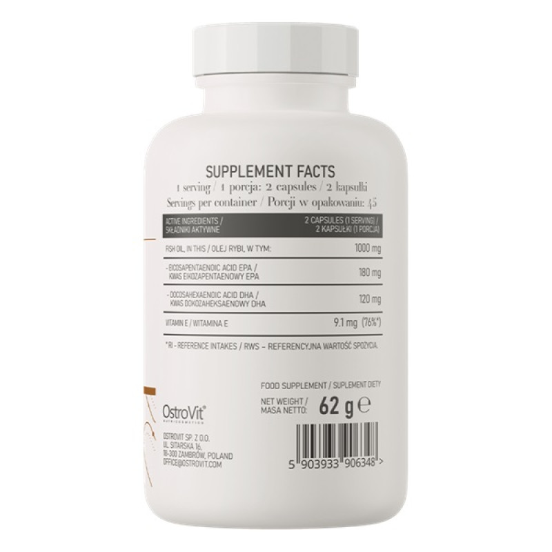 Омега для спорту OstroVit Omega 3 Easy To Swallow 90 Caps