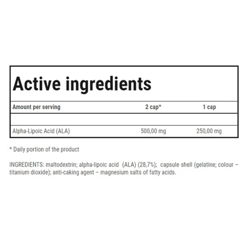 Альфа-липоевая кислота для спорта Trec Nutrition ALA 60 Caps
