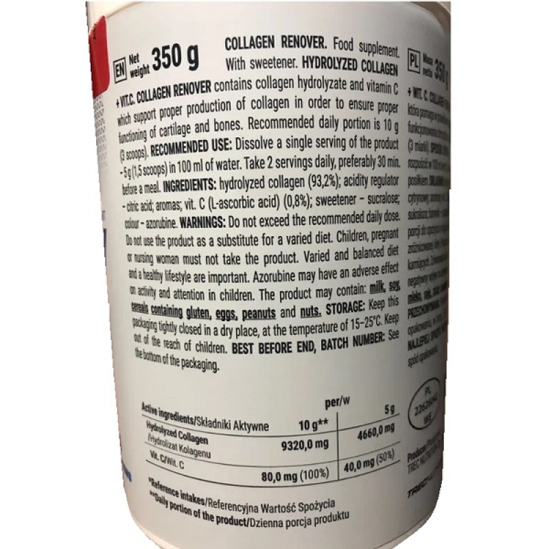 Хондропротектор (для спорту) Trec Nutrition Collagen Renover 350 g /70 servings/ Cherry