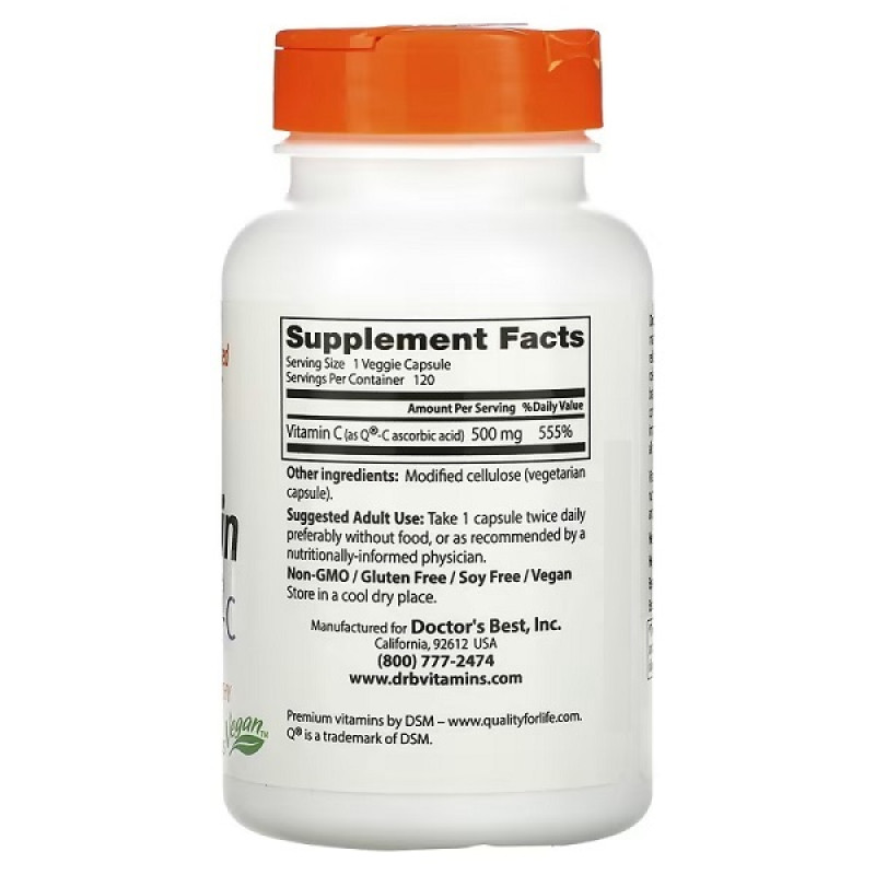 Вітамін C Doctor's Best Vitamin C 500 mg 120 Veg Caps