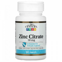 Мікроелемент Цинк 21st Century Zinc Citrate 50 mg 60 Tabs